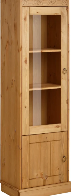 OTTO home Vitrine »Indra« aus massiver Kiefer, FSC®, 2trg., Höhe 145 cm, dezentes Ornament