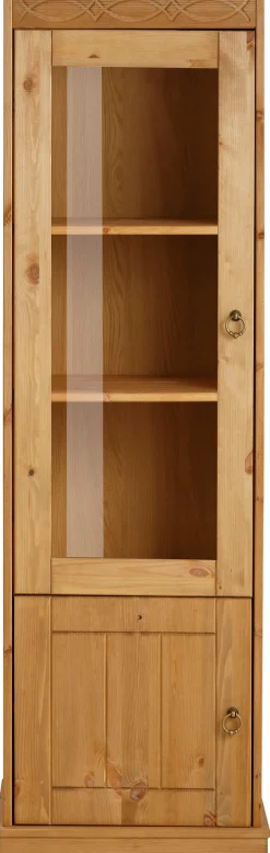 OTTO home Vitrine »Indra« aus massiver Kiefer, FSC®, 2trg., Höhe 145 cm, dezentes Ornament