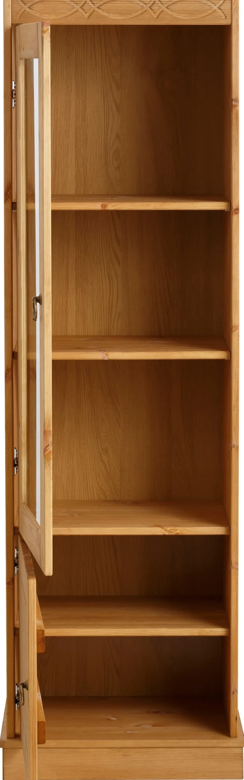 OTTO home Vitrine »Indra« aus massiver Kiefer, FSC®, 2trg., Höhe 145 cm, dezentes Ornament