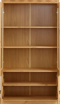 OTTO home Vitrine »Indra« aus massiver Kiefer, FSC®, Höhe 145 cm, dezentes Ornament
