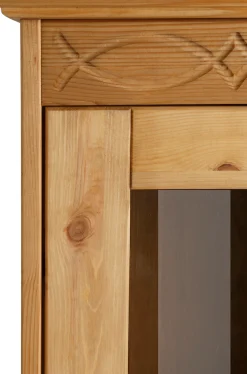 OTTO home Vitrine »Indra« aus massiver Kiefer, FSC®, Höhe 145 cm, dezentes Ornament