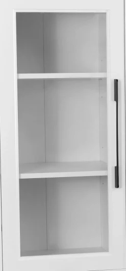 OTTO home Vitrine »Ismund« aus MDF, mit Holz-Zierleiste, schwarzen Metallgriffen, Höhe 180,5 cm