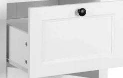 OTTO home Vitrine »Ismund« aus MDF, mit Holz-Zierleiste, schwarzen Metallgriffen, Höhe 180,5 cm