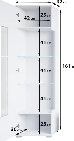 OTTO home Vitrine »Kenia, stehend und hängend, Türanschlag wechselbar« 1 Stk. tlg. Vitrineschrank mit Glastüren 160 cm Höhe