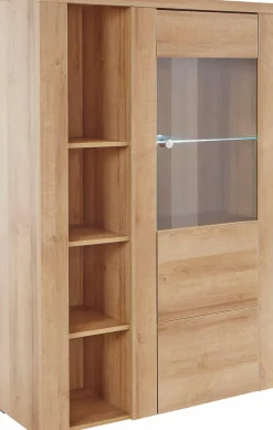 OTTO home Vitrine »Larona, zeitlose Glasvitirne, Hochschrank Höhe 145 cm« Stauraumvitrine mit dekorativer Rahmenoptik,