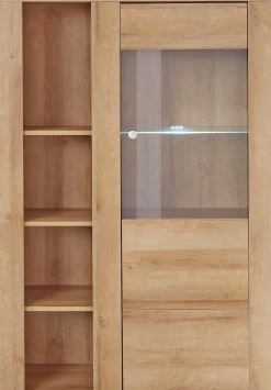 OTTO home Vitrine »Larona, zeitlose Glasvitirne, Hochschrank Höhe 145 cm« Stauraumvitrine mit dekorativer Rahmenoptik,