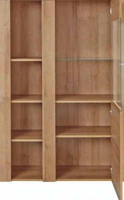 OTTO home Vitrine »Larona, zeitlose Glasvitirne, Hochschrank Höhe 145 cm« Stauraumvitrine mit dekorativer Rahmenoptik,