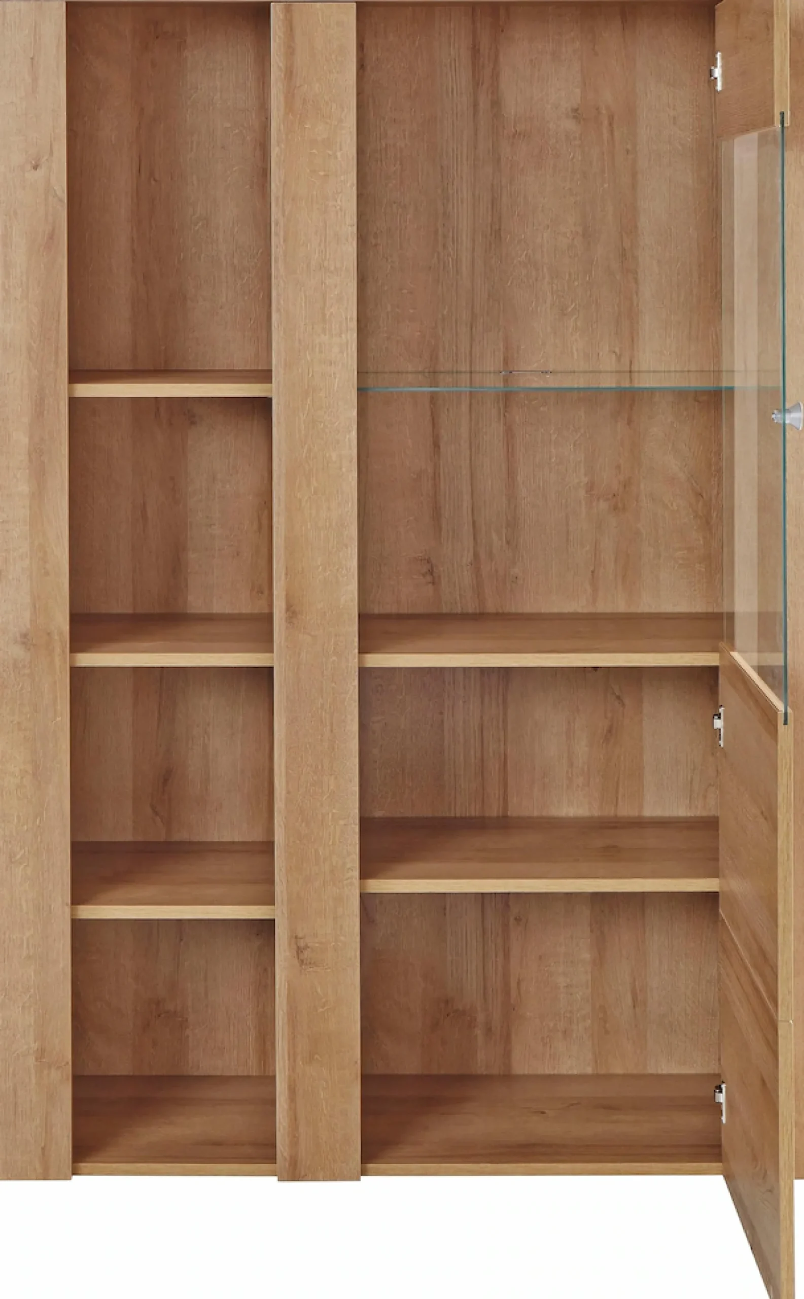 OTTO home Vitrine »Larona, zeitlose Glasvitirne, Hochschrank Höhe 145 cm« Stauraumvitrine mit dekorativer Rahmenoptik,