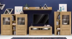 OTTO home Vitrine »Larona, zeitlose Glasvitirne, Hochschrank Höhe 145 cm« Stauraumvitrine mit dekorativer Rahmenoptik,