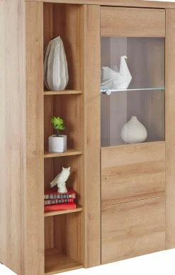 OTTO home Vitrine »Larona, zeitlose Glasvitirne, Hochschrank Höhe 145 cm« Stauraumvitrine mit dekorativer Rahmenoptik,
