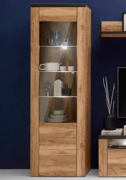 OTTO home Vitrine »Larona, zeitlose Glasvitirne, Hochschrank Höhe 205,6 cm« Stauraumvitrine mit dekorativer Rahmenoptik,