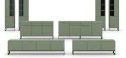 OTTO home Vitrine »Loft, Höhe 180 cm, moderne Standvitrine mit 2 Türen, Metallkufen« Hochschrank mit viel Stauraum, Glastür und verstellbaren Einlegeböden