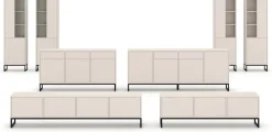 OTTO home Vitrine »Loft, Höhe 180 cm, moderne grifflose Standvitrine mit 2 Türen« Hochschrank mit viel Stauraum, verstellbaren Einlegeböden, Regal