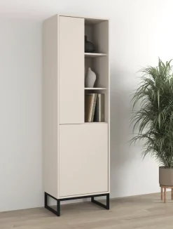 OTTO home Vitrine »Loft, Höhe 180 cm, moderne grifflose Standvitrine mit 2 Türen« Hochschrank mit viel Stauraum, verstellbaren Einlegeböden, Regal
