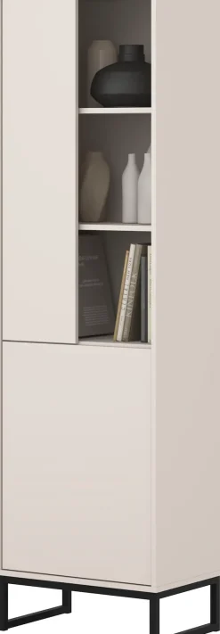 OTTO home Vitrine »Loft, Höhe 180 cm, moderne grifflose Standvitrine mit 2 Türen« Hochschrank mit viel Stauraum, verstellbaren Einlegeböden, Regal