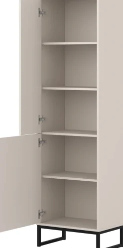 OTTO home Vitrine »Loft, Höhe 180 cm, moderne grifflose Standvitrine mit 2 Türen« Hochschrank mit viel Stauraum, verstellbaren Einlegeböden, Regal