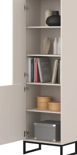 OTTO home Vitrine »Loft, Höhe 180 cm, moderne grifflose Standvitrine mit 2 Türen« Hochschrank mit viel Stauraum, verstellbaren Einlegeböden, Regal