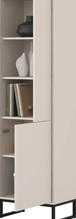 OTTO home Vitrine »Loft, Höhe 180 cm, moderne grifflose Standvitrine mit 2 Türen« Hochschrank mit viel Stauraum, verstellbaren Einlegeböden, Regal