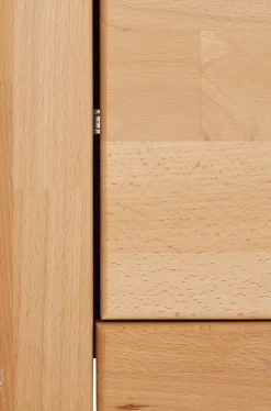 OTTO home Vitrine »LOGO68, Einlegeboden verstellbar,1Glastür, Wohnzimmer, Stauraum, geölt« B/T/H:90/42/100cm, Front massivholz,6 Fächer, Griffe silberfarben
