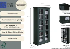 OTTO home Vitrine »Melissa« aus massiver Kiefer, mit viel Stauraum