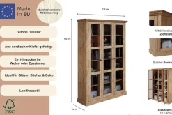 OTTO home Vitrine »Melissa« aus massiver Kiefer, mit viel Stauraum