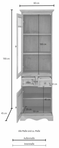 OTTO home Vitrine »Melissa« Höhe 190 cm