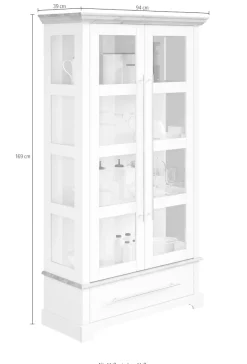 OTTO home Vitrine »Melissa« Höhe 169 cm, Breite 94 cm, 2-türig, Kiefer massiv, FSC®