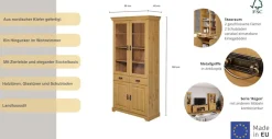 OTTO home Vitrine »Rügen« zertifiziertes Massivholz, Höhe 192 cm, im Landhausstil
