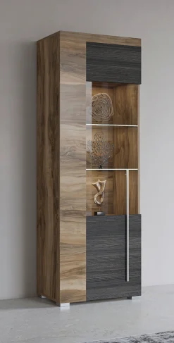 OTTO home Vitrine »Roger,Höhe 160cm stilvolle Glasvitrine mit verstellbare Glasböden« Standvitrine 1Trg, viel Stauraum, ohne Beleuchtung
