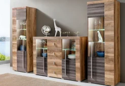 OTTO home Vitrine »Roger,Höhe 160cm stilvolle Glasvitrine mit verstellbare Glasböden« Standvitrine 1Trg, viel Stauraum, ohne Beleuchtung
