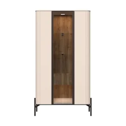 OTTO home Vitrine »Rondo, Showcase,Parsol-Sicherheitsglas,LED-Bel., B/T/H:94/40/180 cm« UV lackiert, Soft Close Funktion, Metallrahmen als Basis des Elements