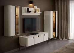 OTTO home Vitrine »Rondo, Showcase,Parsol-Sicherheitsglas,LED-Bel., B/T/H:94/40/180 cm« UV lackiert, Soft Close Funktion, Metallrahmen als Basis des Elements