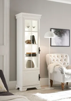 OTTO home Vitrine »Royal, Standvitrine, eleganter Vitrinenschrank, Glasvitrine« im Laushausstil, ausreichend Stauraum, Metallgriffe, 192 cm hoch