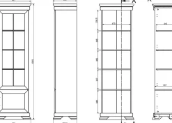 OTTO home Vitrine »Royal, Standvitrine, eleganter Vitrinenschrank, Glasvitrine« im Laushausstil, ausreichend Stauraum, Metallgriffe, 192 cm hoch