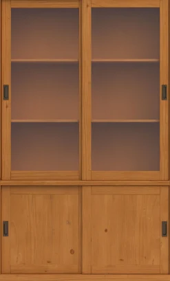 OTTO home Vitrine »Schröder« mit 2+2 Schiebetüren, aus massivem Kiefernholz, Breite 114 cm