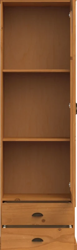 OTTO home Vitrine »Schröder« mit 1 Schiebetür, 2 Schubkästen, aus massivem Kiefernholz, Breite 55cm