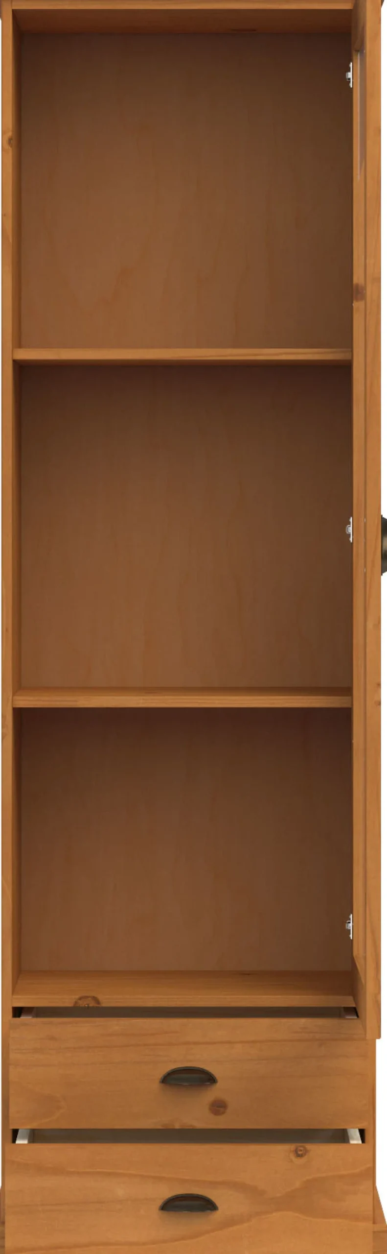 OTTO home Vitrine »Schröder« mit 1 Schiebetür, 2 Schubkästen, aus massivem Kiefernholz, Breite 55cm