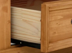 OTTO home Vitrine »Selma Highboard« aus massivem Kiefernholz, mit Griffen aus antikisiertem Metall