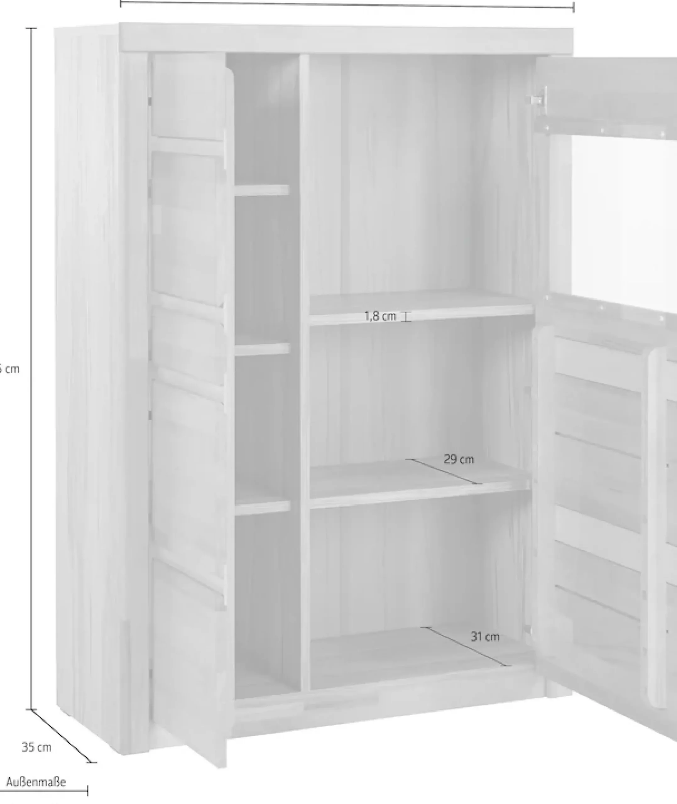 OTTO home Vitrine »Silkeborg« Höhe, 125 cm