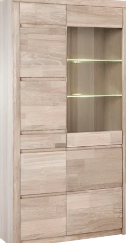 OTTO home Vitrine »Silkeborg« teilmassiv, schöne grifflose Optik