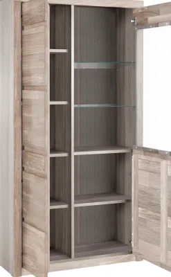 OTTO home Vitrine »Silkeborg« teilmassiv, schöne grifflose Optik