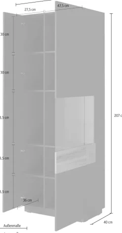OTTO home Vitrine »SILKE« Höhe 207 cm