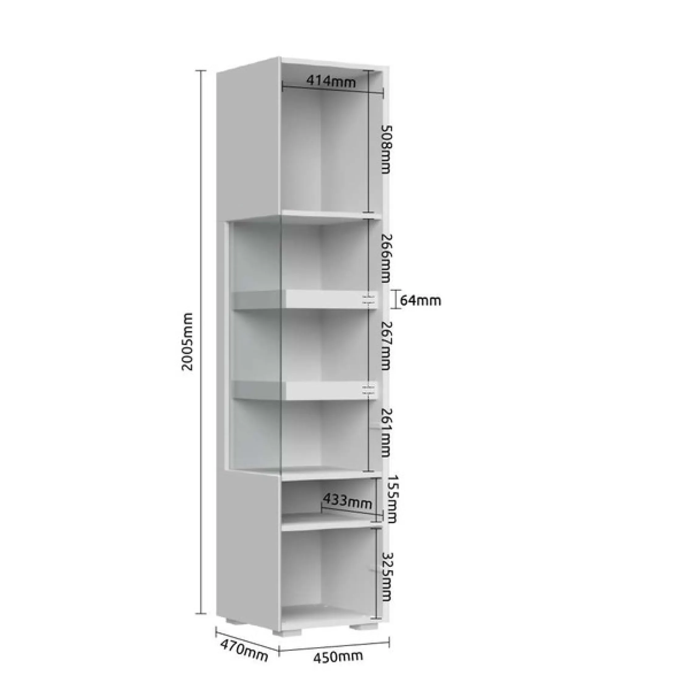 OTTO home Vitrine »Sky45, Höhe 201 cm« Vitrine, Lackiert mit wasserbasiertem UV-Lack