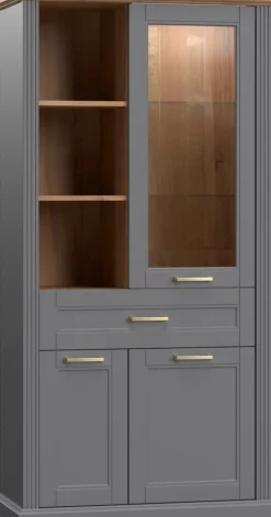 OTTO home Vitrine »Tara« (H/B/T): 200/101/48cm,lackiert mit wasserbasiertem UV-Lack,Soft-Close-Funktion