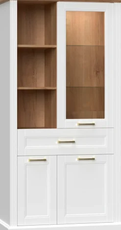 OTTO home Vitrine »Tara« (H/B/T): 200/101/48cm,lackiert mit wasserbasiertem UV-Lack, Soft-Close-Funktion