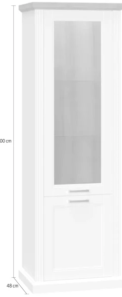 OTTO home Vitrine »Tara« (H/B/T): 200/66/48cm,lackiert mit wasserbasiertem UV-Lack, Soft-Close-Funktion