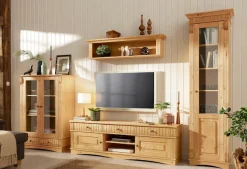 OTTO home Vitrine »Teresa« Maße (B/T/H): ca. 55/32/193 cm,mit 1 Glastür, Höhe 193 cm, aus massiver Kiefer, FSC®