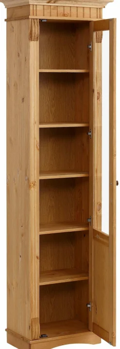 OTTO home Vitrine »Teresa« Maße (B/T/H): ca. 55/32/193 cm,mit 1 Glastür, Höhe 193 cm, aus massiver Kiefer, FSC®
