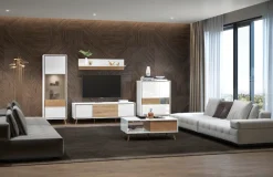OTTO home Vitrine »Vida« (H/B/T): 195/64/40cm,UV lackiert, hochglänzend, Soft-Close und Push-to-open Funktion