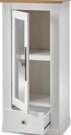 OTTO home Vitrine »Westminster, Hochschrank im Landhausstil, Glasvitrine, Stauraumelement« Metallgriffe, ausreichend Stauraum, in 2 Farben erhältlich